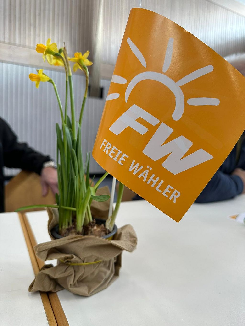 Foto Axel Rogner, Tischdeko der FREIEN WÄHLER