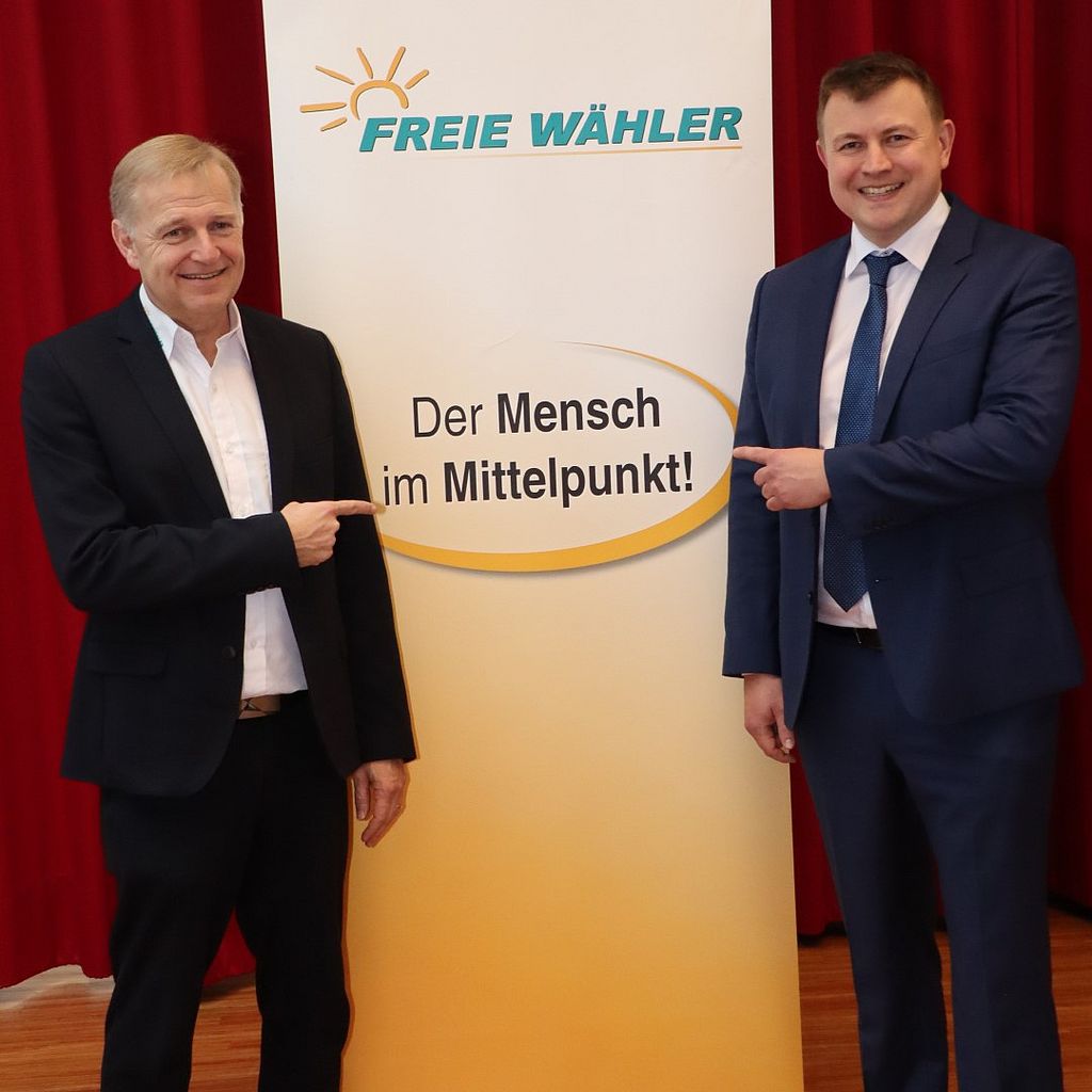 Foto René Wehnert: Kandidat für den Landtag Axel Rogner und für den Bezirkstag Steffen Schmidt