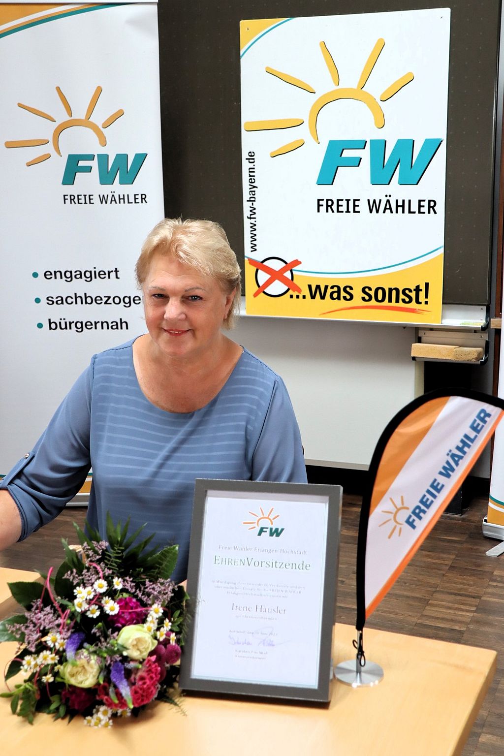 Bild René Wehnert: Irene Häusler nach Überreichung der Urkunde zur Ehrenvorsitzenden